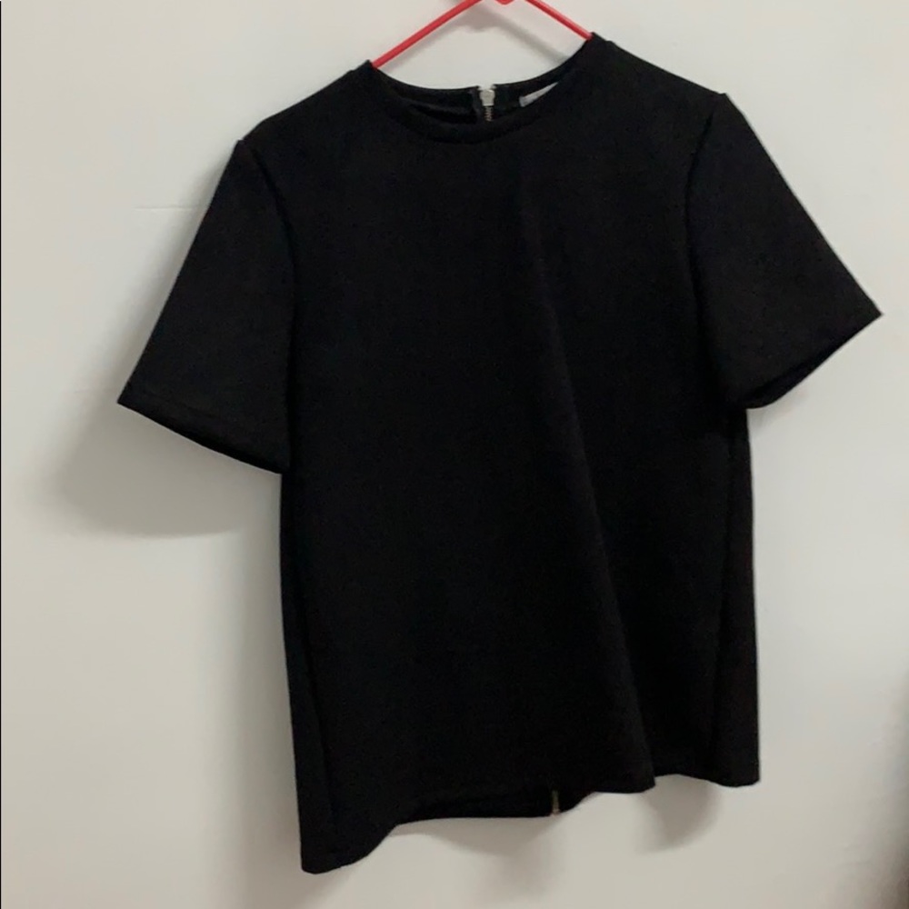 Boxy black suede top